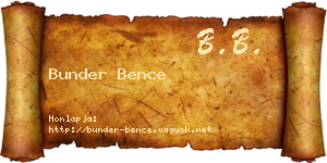 Bunder Bence névjegykártya