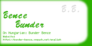bence bunder business card